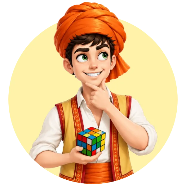 TheCubeGuru thinking, with a Rubik's Cube in one hand